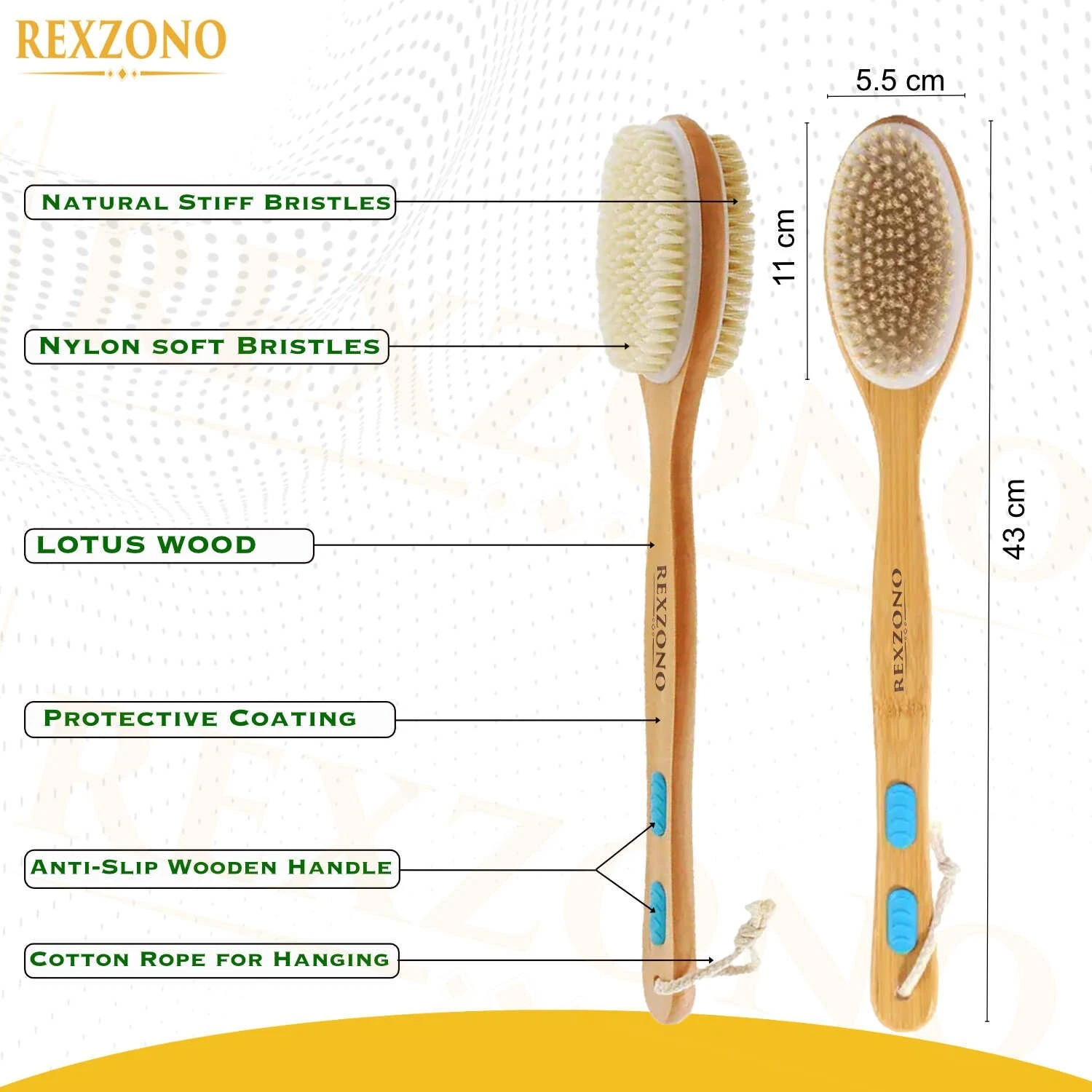 Double-Sided Shower Brush Long Handle - Image 2