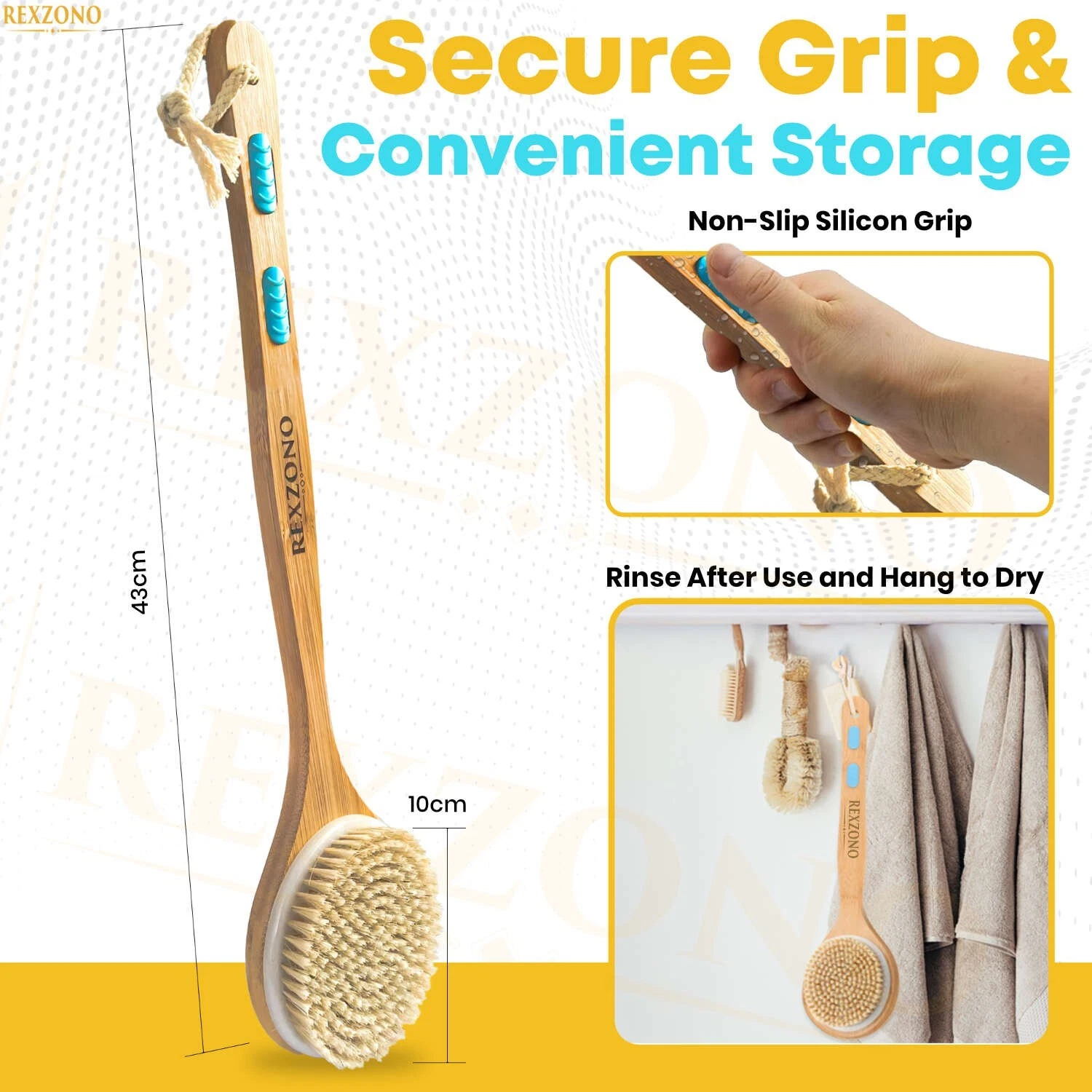 Shower Body Brush Long Handle - Image 3
